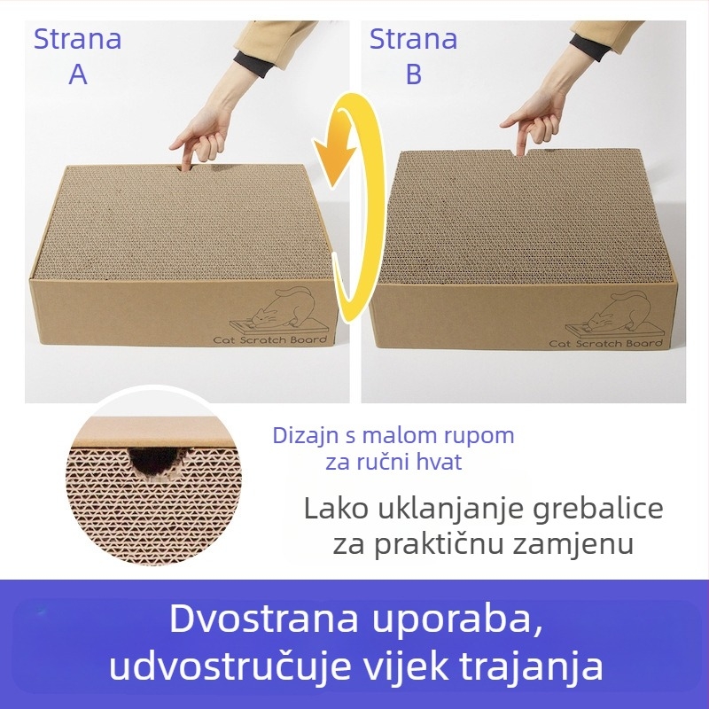 Prekogranična vruća crtana ploča za grebanje od valovitog papira za mačke, ploča za grebanje, odijelo za praktičnu rupu, igračka za mačke za zaštitu okoliša