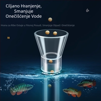 Hranilica za ribe za akvarij, akrilna mala fiksna točka za hranjenje, uređaj za hranjenje protiv zanošenja, cijev za hranjenje akvarija