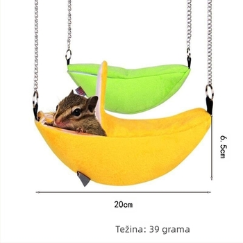 Malo pamučno gnijezdo za hrčke od banane, toplo viseće viseće gnijezdo za zimu, viseća ljuljačka u obliku mjesečevog broda