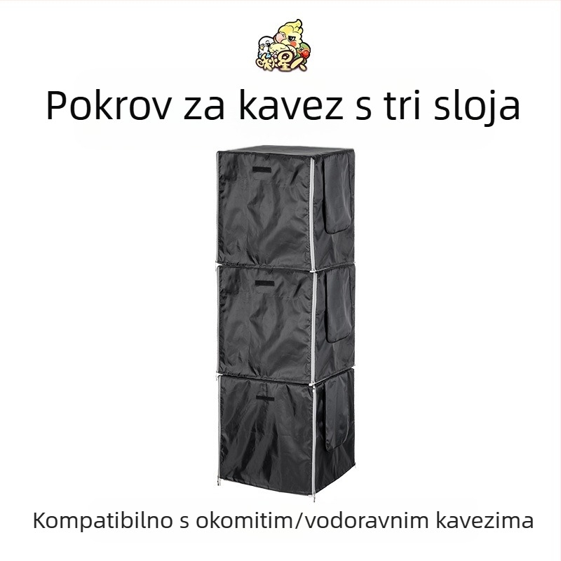 Miyagi Parrot Pribor za ptice, Daquan gornji stalak za pohranu, koloturna stanica, šipka, kutija za hranu, prozirna ploča, ekskluzivna pregrada