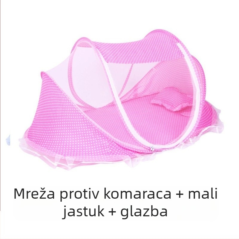 K dječja sklopiva mreža protiv komaraca s jastukom za spavanje, jastuk protiv komaraca, krevet, trodijelni set, glazbeni set, proizvođači mreža protiv komaraca za djecu od 0-3 godine