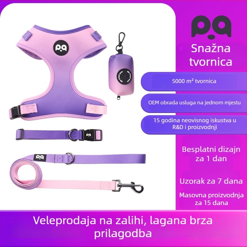 Prekogranični remen za vučno uže za pse, ogrlica za pse, prsni remen, odijelo, veleprodaja potrepština za kućne ljubimce po narudžbi