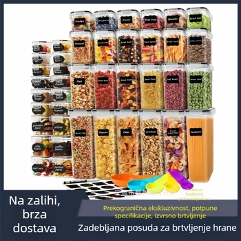 Zadebljani PP zatvoreni spremnik velikog kapaciteta za žitarice prehrambene kvalitete, kutija otporna na vlagu, prozirna kanta za pohranu