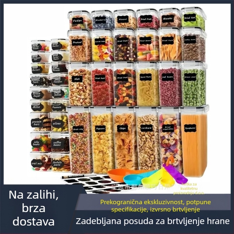 Zadebljani PP zatvoreni spremnik velikog kapaciteta za žitarice prehrambene kvalitete, kutija otporna na vlagu, prozirna kanta za pohranu