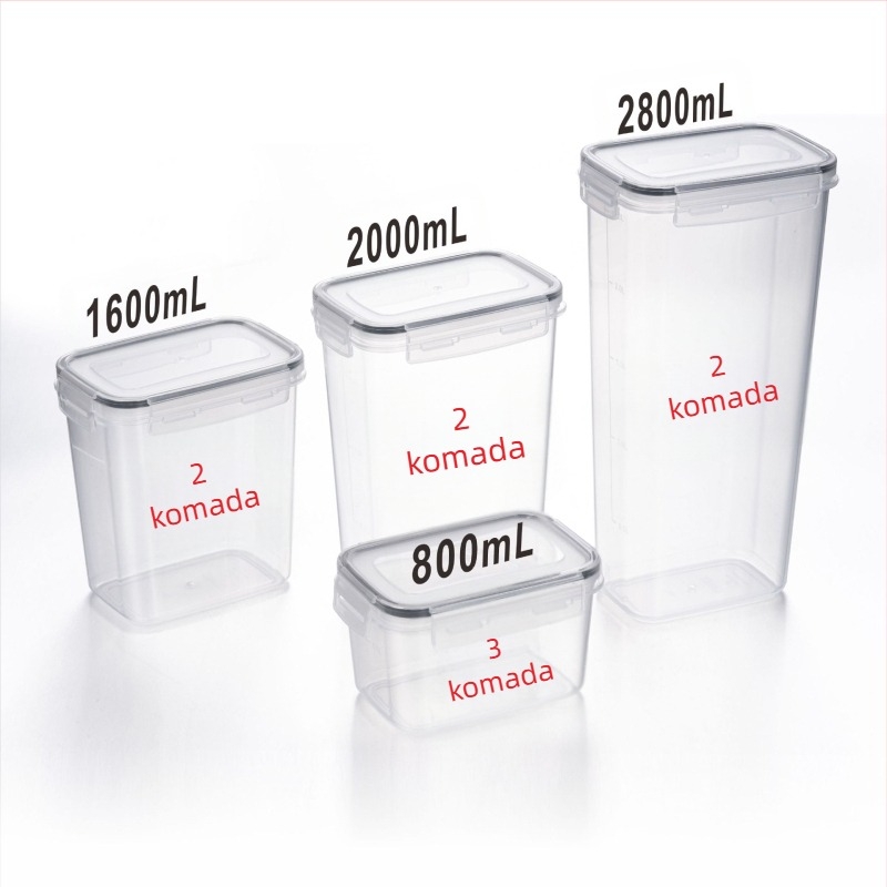 Zadebljani PP zatvoreni spremnik velikog kapaciteta za žitarice prehrambene kvalitete, kutija otporna na vlagu, prozirna kanta za pohranu