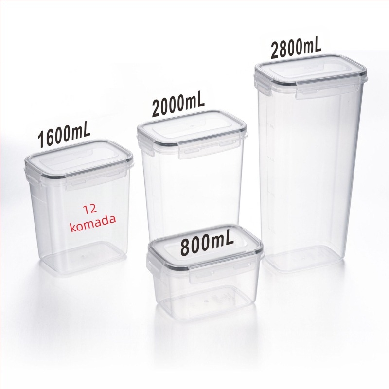 Zadebljani PP zatvoreni spremnik velikog kapaciteta za žitarice prehrambene kvalitete, kutija otporna na vlagu, prozirna kanta za pohranu