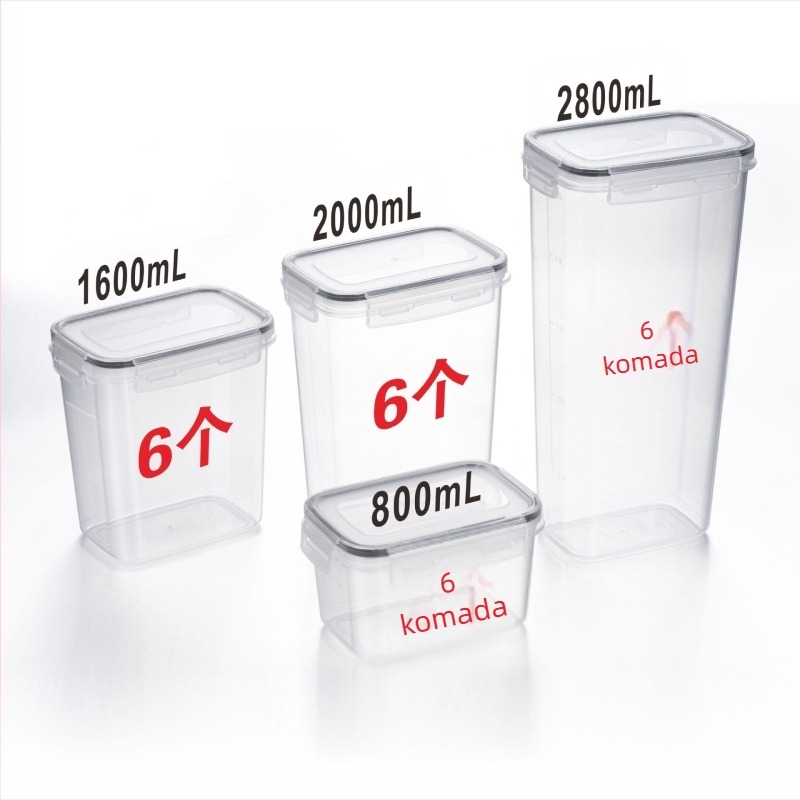 Zadebljani PP zatvoreni spremnik velikog kapaciteta za žitarice prehrambene kvalitete, kutija otporna na vlagu, prozirna kanta za pohranu