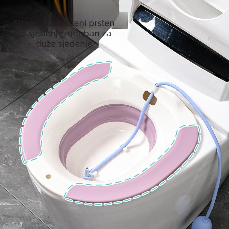 Kućanski bide sklopivi WC umivaonik za trudnice zadebljani umivaonik za čišćenje hemoroida za muškarce i žene bez čučnjeva, umivaonik za čišćenje prdeža, mjesečev umivaonik