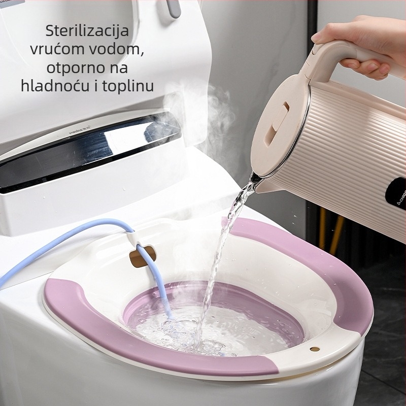 Kućanski bide sklopivi WC umivaonik za trudnice zadebljani umivaonik za čišćenje hemoroida za muškarce i žene bez čučnjeva, umivaonik za čišćenje prdeža, mjesečev umivaonik