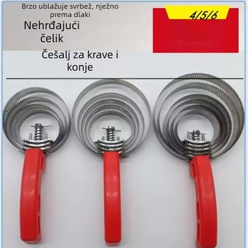 Češalj s četiri, pet i šest krugova, nazubljeni češalj, strugač za znoj i konje, grablje protiv svrbeža, češalj za konjsku dlaku, zubi za grebanje, češalj za kućne ljubimce, četka za uklanjanje dlaka