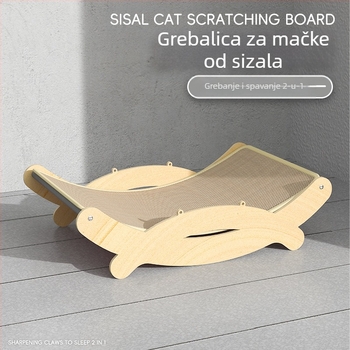 Mačji krevet s rakom, daska za grebanje mačaka od konoplje, gnijezdo za mačke, integrirano, preveliko mačje naslonjač, otporan na habanje, bez otpada, sofa za mačke koja brusi kandže