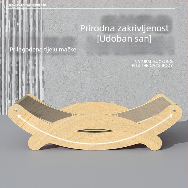 Mačji krevet s rakom, daska za grebanje mačaka od konoplje, gnijezdo za mačke, integrirano, preveliko mačje naslonjač, otporan na habanje, bez otpada, sofa za mačke koja brusi kandže