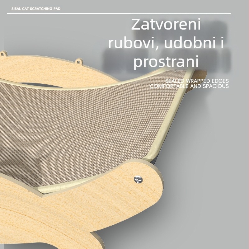 Mačji krevet s rakom, daska za grebanje mačaka od konoplje, gnijezdo za mačke, integrirano, preveliko mačje naslonjač, otporan na habanje, bez otpada, sofa za mačke koja brusi kandže