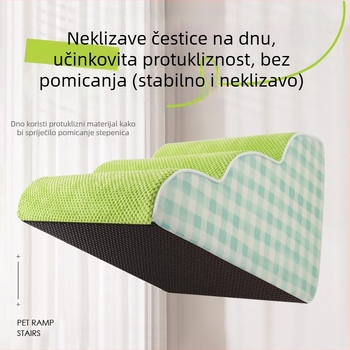 Krevet za kućne ljubimce s nagibom stepenica za pse i mačke, ljestve za penjanje, neklizajuće, uklonjive i perive, sofa, otporna na habanje, prostirka za penjanje za mačke