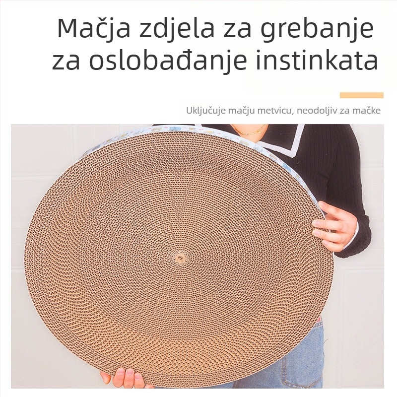 Univerzalna daska za grebanje za mačke za sva godišnja doba, Mačje gnijezdo, Ekstra veliki umivaonik za grebanje za mačke, Okrugla igračka od valovitog papira, Oprema za mačke