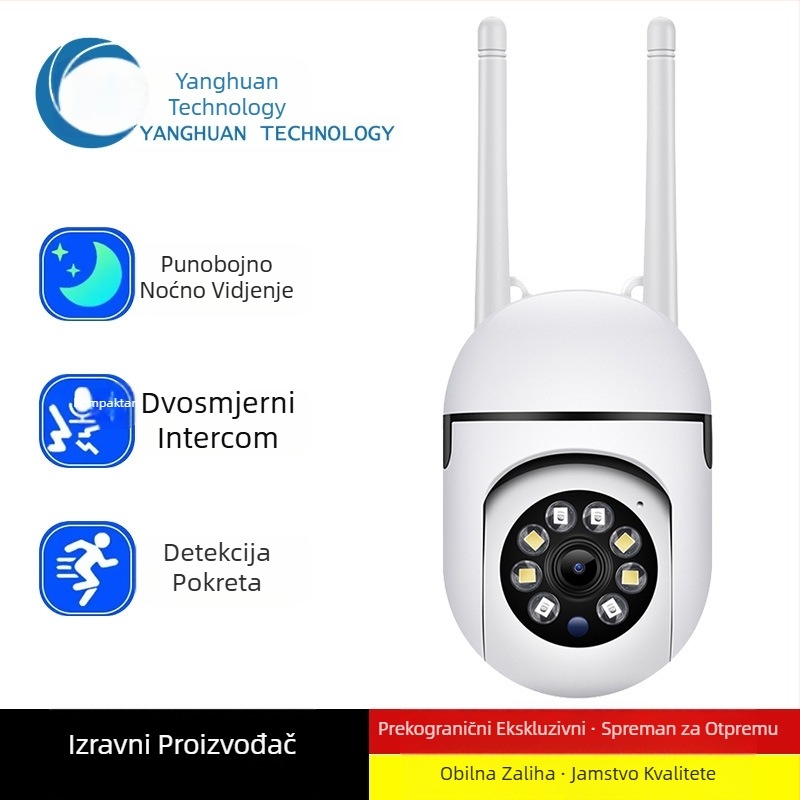 Prekogranična popularna A7 bežična Wifi kamera od 360 stupnjeva, automatska noćna vizija, daljinski upravljač za unutarnju i vanjsku sigurnosnu interfonsku kameru
