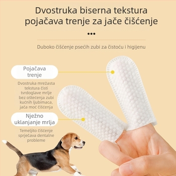 Maramice za čišćenje zubi kućnih ljubimaca, čišćenje zubi pasa, uklanjanje mačjeg svježeg daha, kamenac, rukav za prste