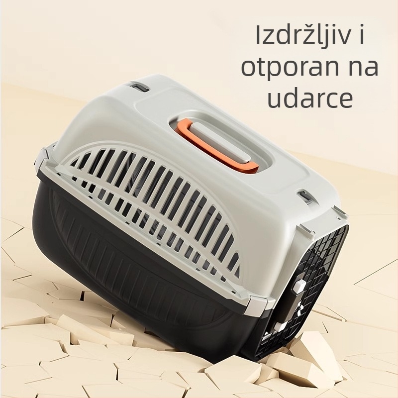 Kutija za mačke s zračnom kutijom, prijenosni kavez za mačke, vrećica za mačke, kutija za kućne ljubimce za automobil, kavez za pse, prijenosna plastična kutija za mačke