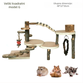 Prekogranična Amazonova igračka za hrčke, ljestve za penjanje od jabuke, drvena platforma za penjanje, kavez za hrčke, krajolik, drvena igračka za bijeg, kutnjak