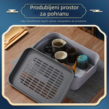 Putni poslužavnik za čaj, kutija za pohranu auto-poslužavnika za čaj, mala veličina, plastični poslužavnik za čaj, prijenosni poslužavnik za čaj, mali poslužavnik za čaj za jednu osobu