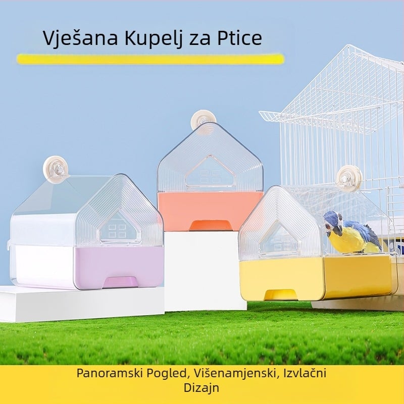 Vanjski umivaonik za ptice, kutija za kupanje papiga, prozirna kupaonska višenamjenska ladica za tuširanje