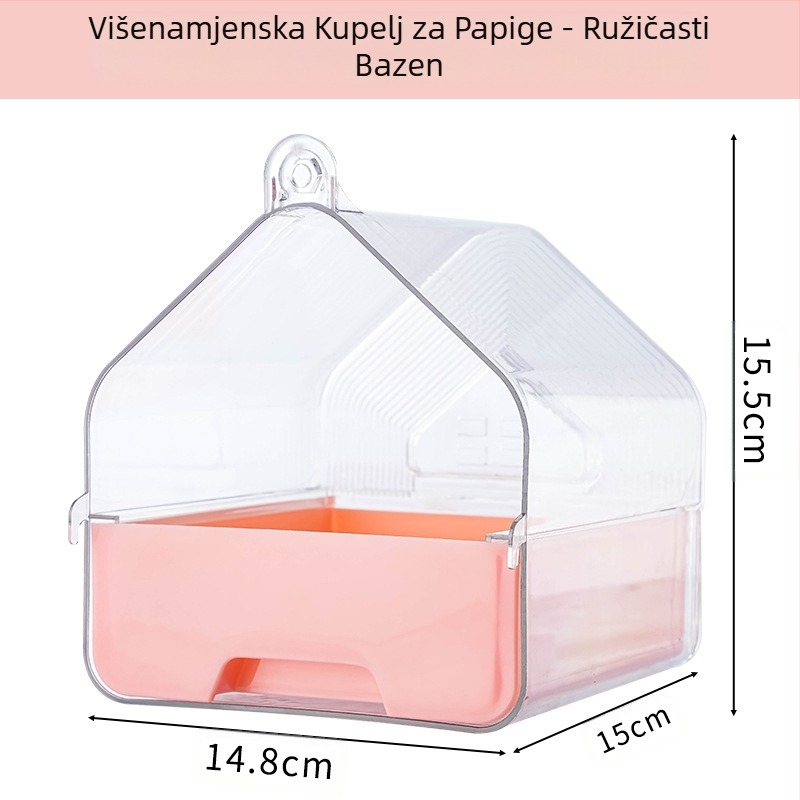 Vanjski umivaonik za ptice, kutija za kupanje papiga, prozirna kupaonska višenamjenska ladica za tuširanje