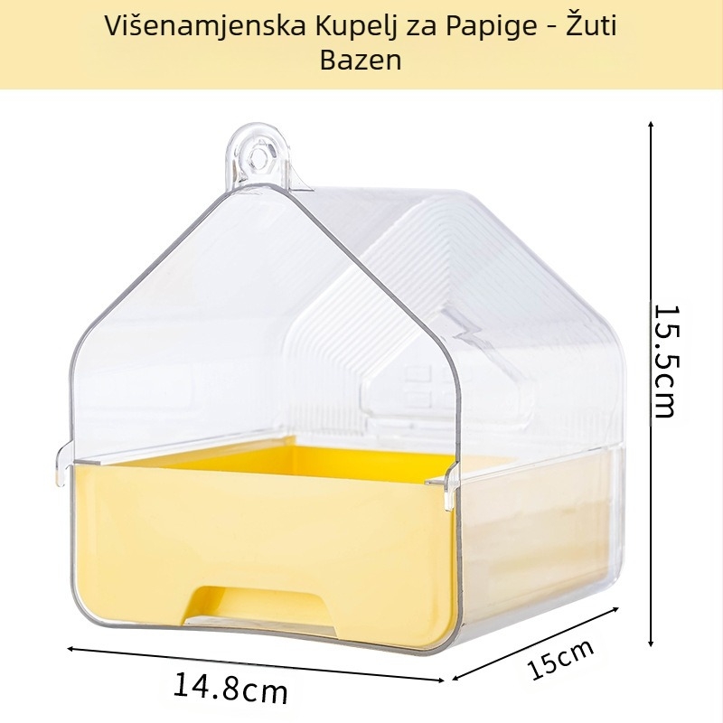 Vanjski umivaonik za ptice, kutija za kupanje papiga, prozirna kupaonska višenamjenska ladica za tuširanje