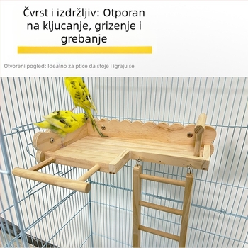 Crni feniks božur papiga krevet od punog drveta tigrova koža penjanje stepenice stjenica platforma platforma ptičji kavez ukras pribor za ptice