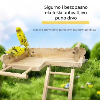 Crni feniks božur papiga krevet od punog drveta tigrova koža penjanje stepenice stjenica platforma platforma ptičji kavez ukras pribor za ptice