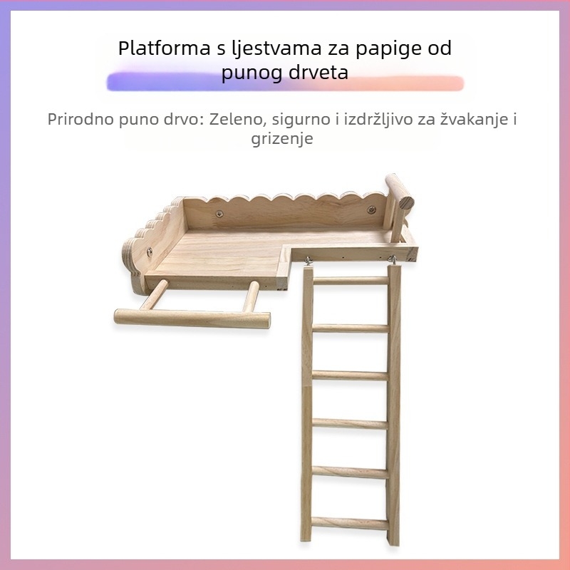 Crni feniks božur papiga krevet od punog drveta tigrova koža penjanje stepenice stjenica platforma platforma ptičji kavez ukras pribor za ptice