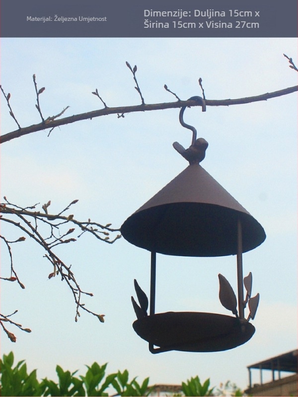 Ukrasi za vanjsku željeznu hranilicu za ptice, viseću košaru, voljnu za uređenje krajolika, uređenje vrta i balkona