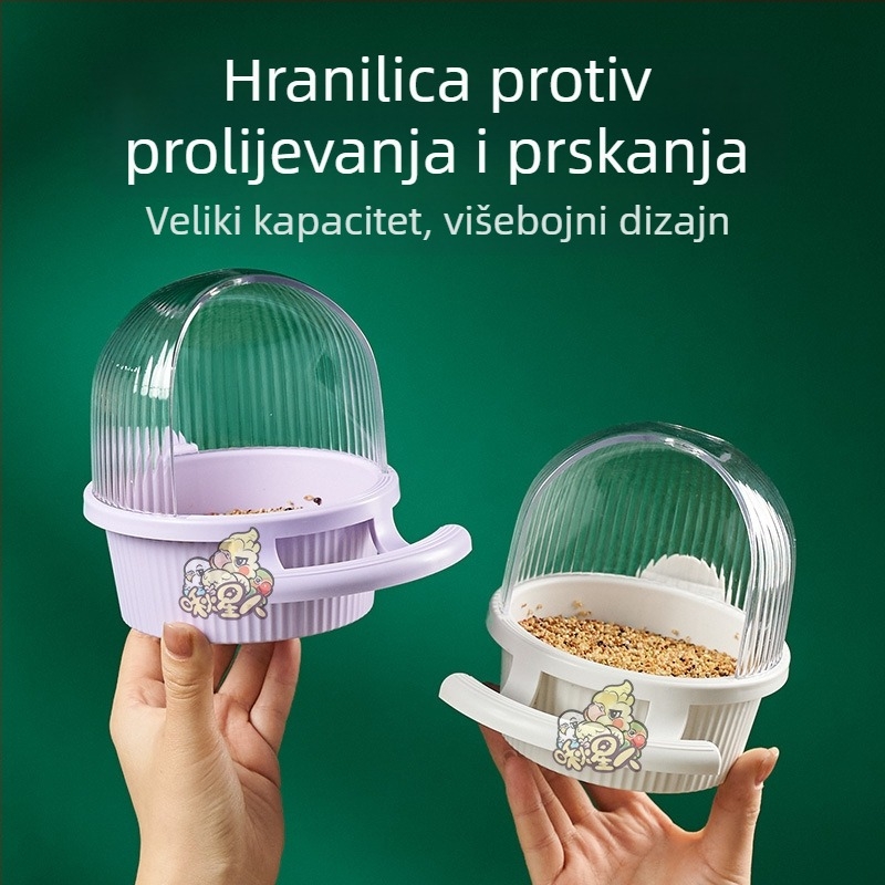 Hranilica za ptice, vodootporna posuda za hranu, makroni s stalkom od vrpce, kavez s unutarnjim fiksnim križem, svileni kavez za ptice, kutija za hranu velikog kapaciteta
