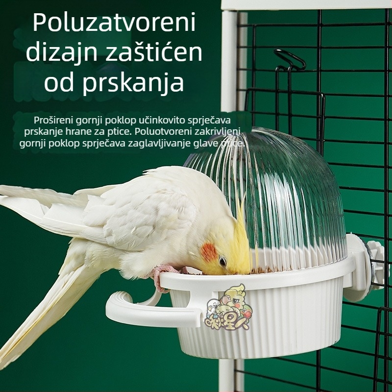 Hranilica za ptice, vodootporna posuda za hranu, makroni s stalkom od vrpce, kavez s unutarnjim fiksnim križem, svileni kavez za ptice, kutija za hranu velikog kapaciteta
