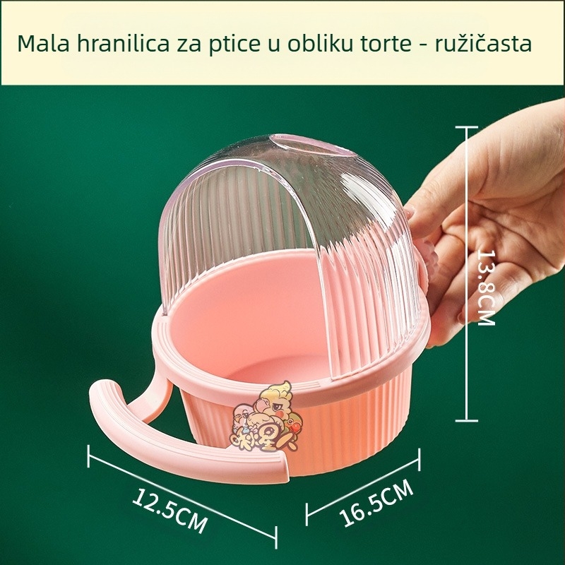 Hranilica za ptice, vodootporna posuda za hranu, makroni s stalkom od vrpce, kavez s unutarnjim fiksnim križem, svileni kavez za ptice, kutija za hranu velikog kapaciteta