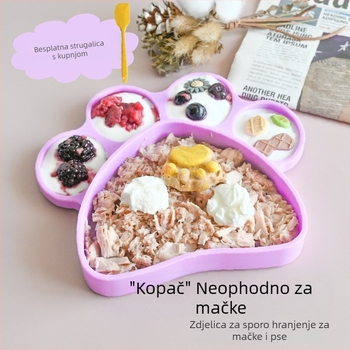 Besplatna dostava podloga za mačje kandže velikog kapaciteta, zdjela za sporu hranu za mačke i pse, podloga za lizanje s vakuumskom čašicom, hrana za mačke i pse protiv udaraca