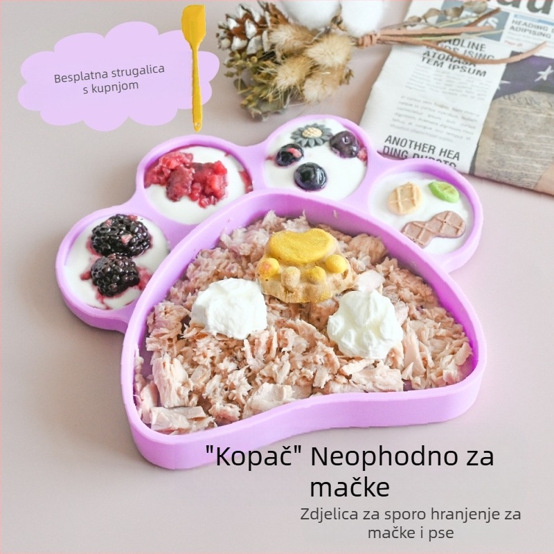 Besplatna dostava podloga za mačje kandže velikog kapaciteta, zdjela za sporu hranu za mačke i pse, podloga za lizanje s vakuumskom čašicom, hrana za mačke i pse protiv udaraca