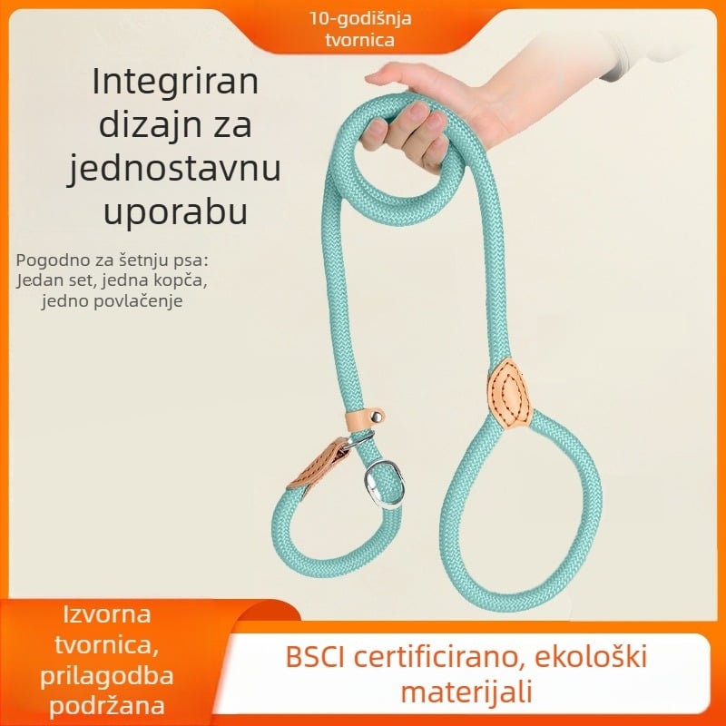 Uže za vuču pasa, protiv nereda, najlonsko ručno šivano kožno uže P, produženo debelo okruglo uže za obuku pasa, veliki lanac za pse P