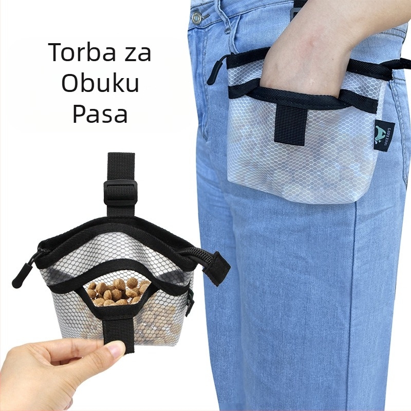 Prijenosna torba za struk za dresuru kućnih ljubimaca, vrećica za grickalice za pse, mreža za hodanje, dresuru pasa, vrećica za hranjenje hrane za pse, pribor za dresuru pasa na otvorenom