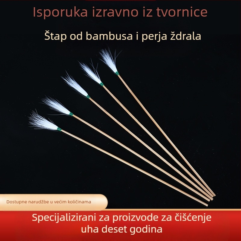 Čupanje ušiju palma bambus štapić za dlaku ždrala stari bambus bijelo pileće pero suženo čupanje ušiju čupanje ušiju čupanje ušiju visokokvalitetni alat za čupanje ušiju
