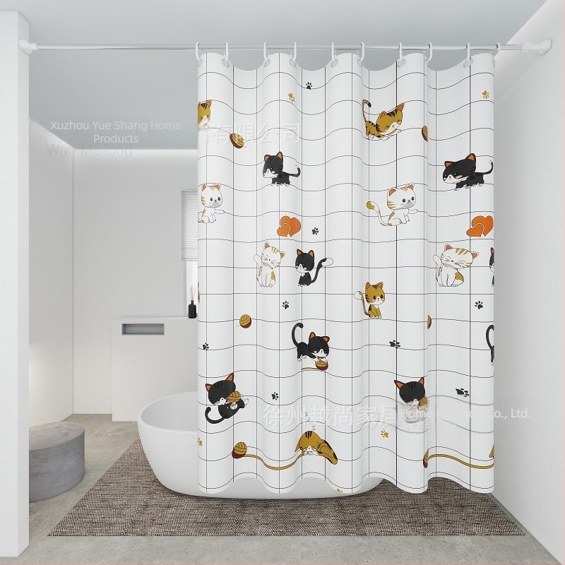 Zavjesa za tuširanje, Posebna pregradna zavjesa za kupaonicu, Bez bušenja, Jednostavna ugradnja, Vodootporna, Otporna na plijesan, Zaštita privatnosti