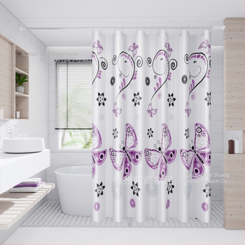 Zavjesa za tuširanje, Posebna pregradna zavjesa za kupaonicu, Bez bušenja, Jednostavna ugradnja, Vodootporna, Otporna na plijesan, Zaštita privatnosti