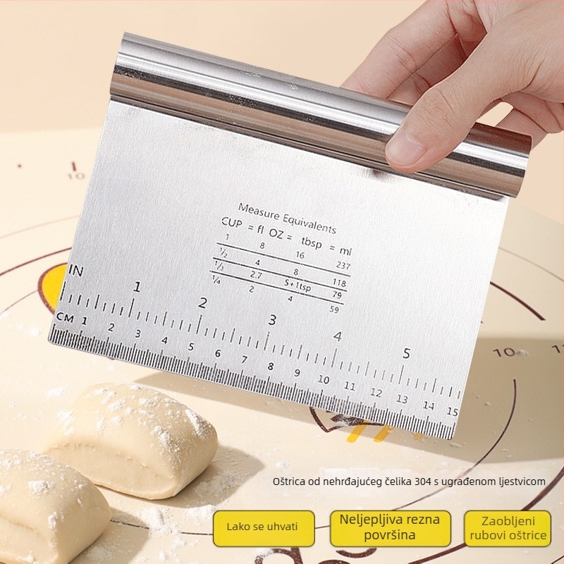 Rezač rezanaca od nehrđajućeg čelika s vagom, strugačem za kobasice u prahu, rezač brašna, kuhinjski alat za artefakte, Amazon, vruća rasprodaja