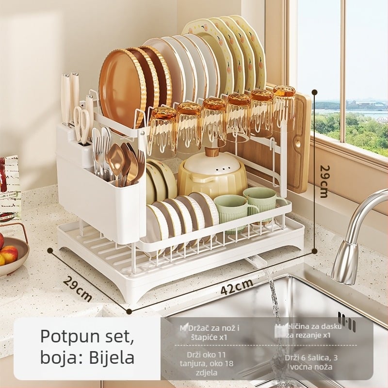 Prekogranični stalak za odvod u kuhinji, stalak za zdjele i posuđe, stalak za zdjele i posuđe, stalak za kućanstvo, stalak za zdjele i štapiće za jelo, polica za noževe i vilice, stolna polica za sušenje zdjela