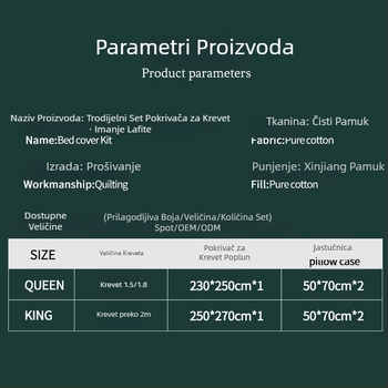 Pinli kućni tekstil, pamučna navlaka za krevet od tri dijela, američki imitacijski komad deke, printani pamučni deka s klima uređajem