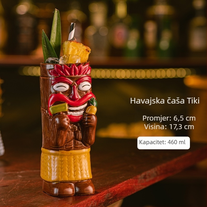 Havajska Tiki šalica Tiki šalica Kreativna šalica za koktele Keramička šalica Šalica za barsko vino Posebni ukrasi za šalice