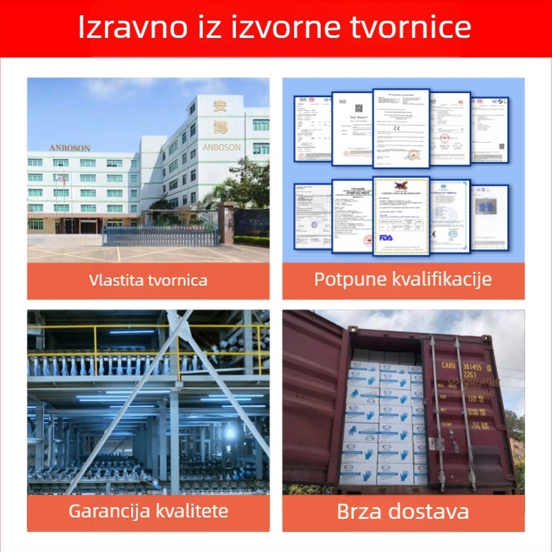 Veleprodajne Ambochen jednokratne rukavice za prehrambenu industriju, izdržljive plave nitrilne rukavice, engleske vodootporne kuhinjske rukavice za ulje Ding Qing