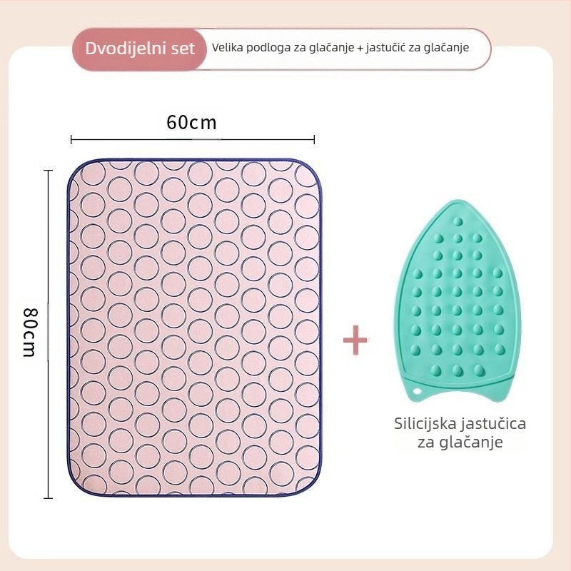 Daska za glačanje za kućanstvo, podloga za glačanje za kućanstvo, šesteroslojna zadebljana toplinska izolacija, vodootporna, sklopiva, prijenosna s glačalom, viseća mašina za glačanje