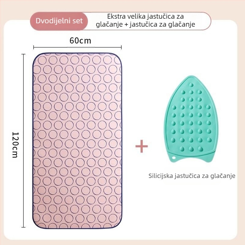 Daska za glačanje za kućanstvo, podloga za glačanje za kućanstvo, šesteroslojna zadebljana toplinska izolacija, vodootporna, sklopiva, prijenosna s glačalom, viseća mašina za glačanje