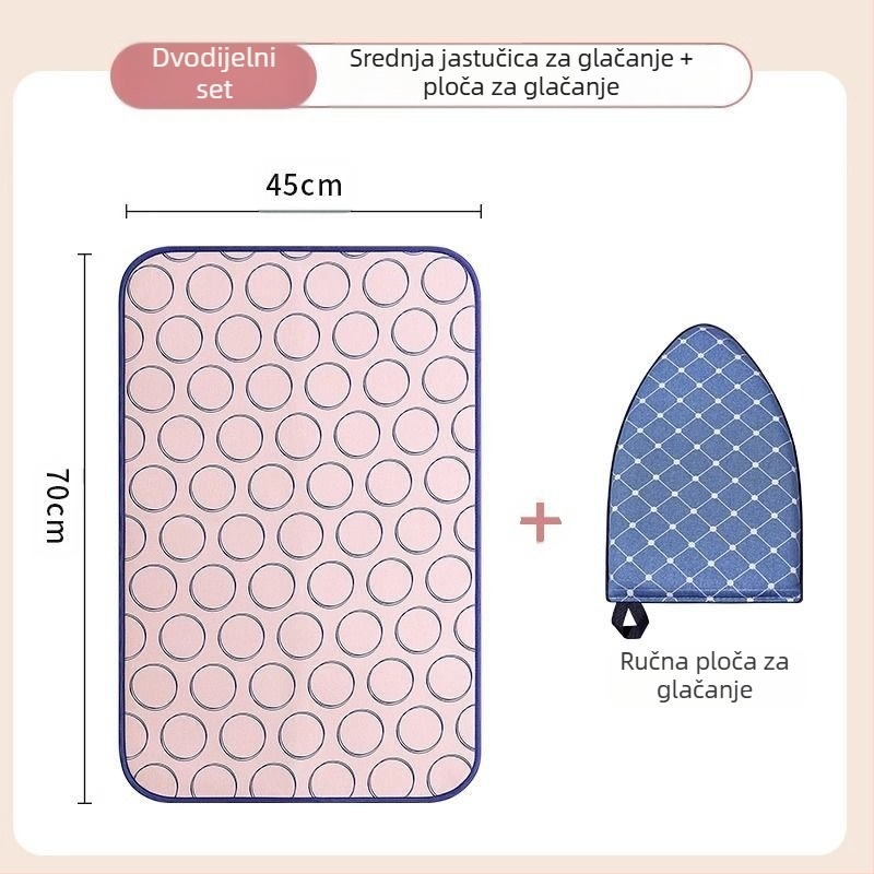 Daska za glačanje za kućanstvo, podloga za glačanje za kućanstvo, šesteroslojna zadebljana toplinska izolacija, vodootporna, sklopiva, prijenosna s glačalom, viseća mašina za glačanje