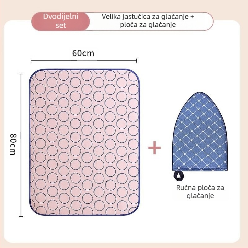Daska za glačanje za kućanstvo, podloga za glačanje za kućanstvo, šesteroslojna zadebljana toplinska izolacija, vodootporna, sklopiva, prijenosna s glačalom, viseća mašina za glačanje